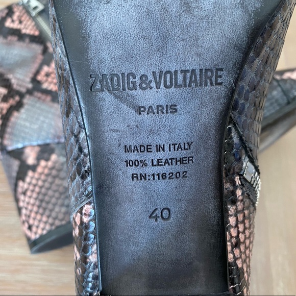 ZADIG & VOLTAIRE Lena Wild Boots snake print sz 40 - Picture 8 of 8